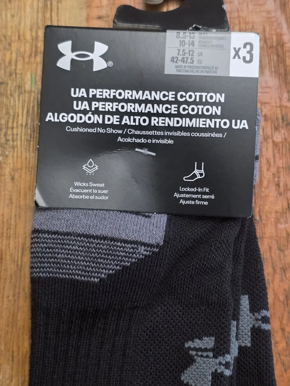 Under Armour Black and Gray Athletic Crew Socks - 3 Pack